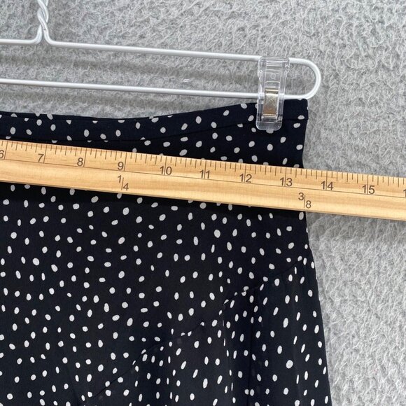 CAbi Skirt Womens 2 Sinatra Black Polka Dot Midi Flare Handkerchief Flowy Casual - Picture 9 of 12